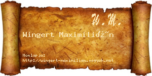 Wingert Maximilián névjegykártya